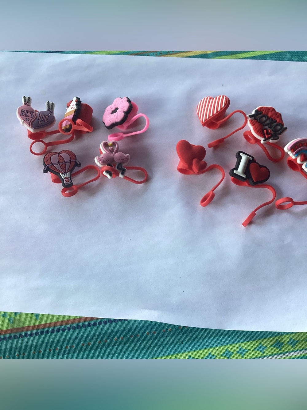 Valentine’s Day Straw Toppers - set of 10